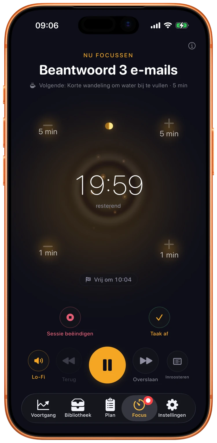 Focussessietimer van Ebbi met aftelring